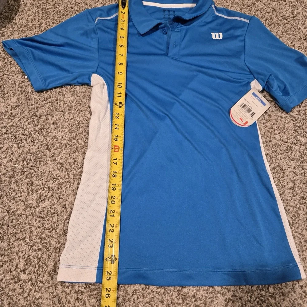 2011 Wilson Tennis Men's Polo Shirt Size XS NEW Deadstock Blue And White Perf - Picture 4 of 7